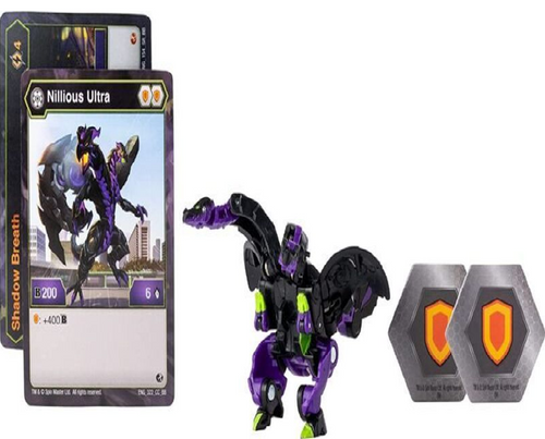 דמות פעולה משתנה ממתכת עם 2 קלפי משחק ו 2 קלפי כח - ULTRA Nillious