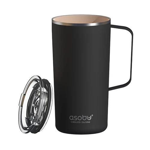 ספל תרמי נירוסטה ציפוי קרמי פנימי Tower Mug מבית ASOBU ורוד