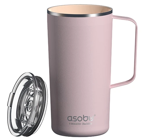 ספל תרמי נירוסטה ציפוי קרמי פנימי Tower Mug מבית ASOBU ורוד