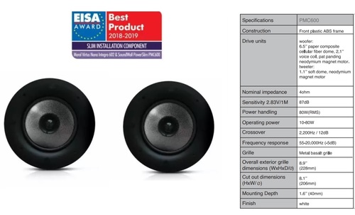 זוג רמקולים שקועי תקרה מבית Morel דגם PMC600