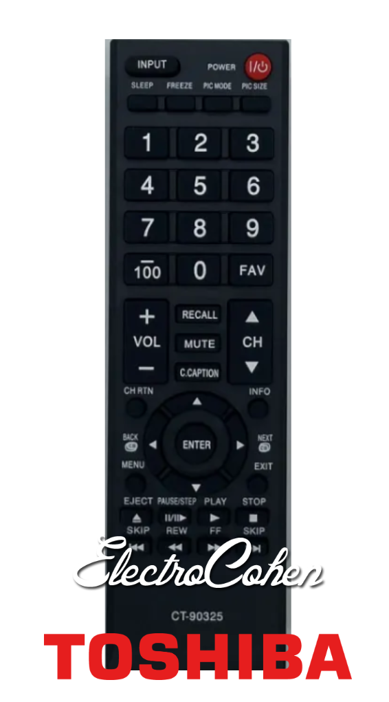 שלט תואם אוניברסלי לטלוויזיות טושיבה TOSHIBA CT-90325 