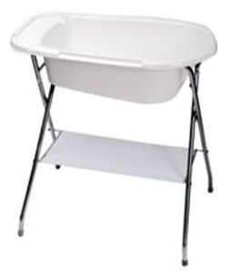 אמבטיה לתינוק עם מעמד מתקפל וצינור ריקון