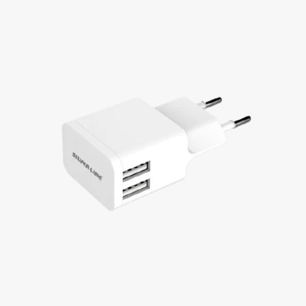 מטען קיר אייפון  SILVER LINE SWC244 2.4A 2USB