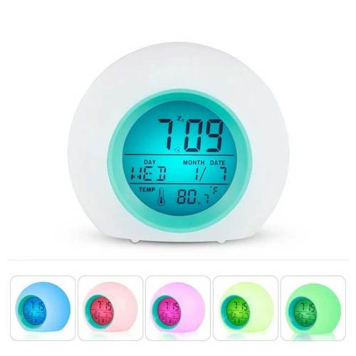 שעון שולחני מעורר מחליף צבעים Round