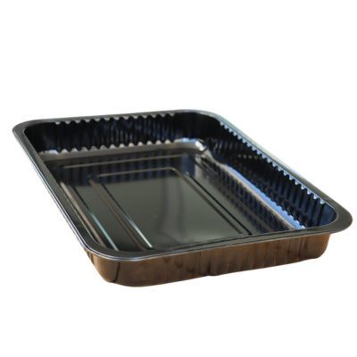 תבנית אלומיניום שחורה מלבנית 36X26X3.5 ס