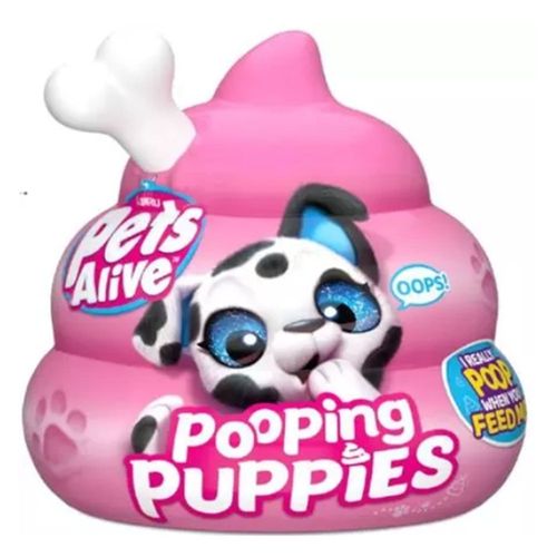 Pets Alive גורי קקי - בובת גור כלבים בהפתעה עם אפקטים קוליים ועושה קקי שמאכילים אותו