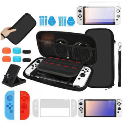  נינטנדו סוויץ OLED + ערכת 12 אביזרים + משחק מריו לבחירה  + משחק ספורט 