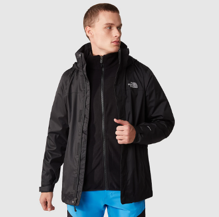 מעיל גברים 3 ב 1 EVOLVE II TRICLIMATE TNF בצבע שחור מבית The North Face