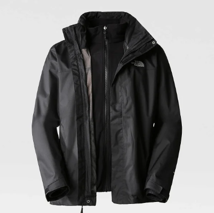 מעיל גברים 3 ב 1 EVOLVE II TRICLIMATE TNF בצבע שחור מבית The North Face