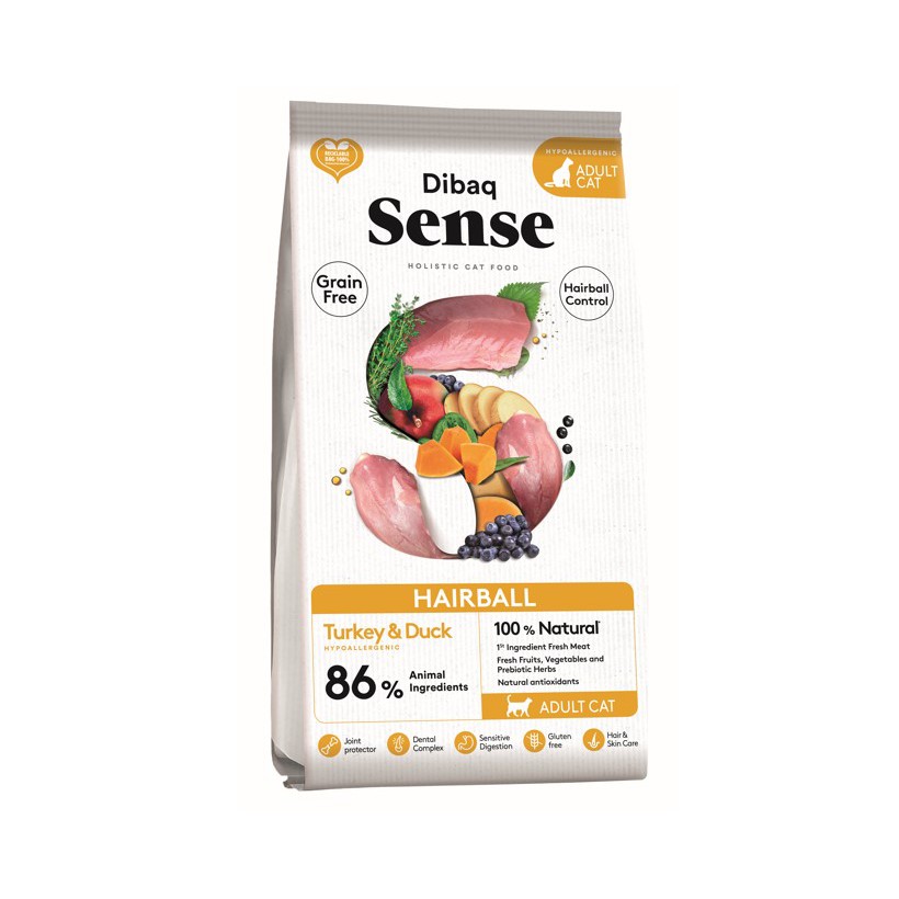 סנס נטול דגנים לחתולים ארוכי שיער 1.5 ק"ג Sense