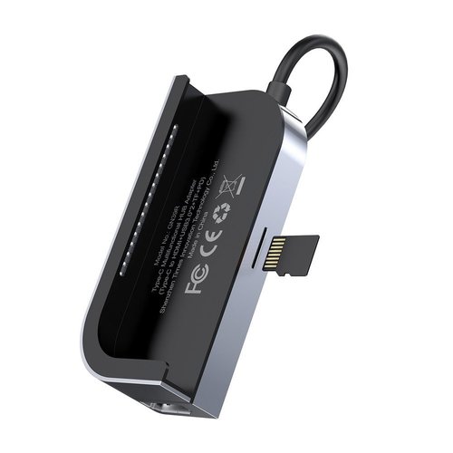 מרכז יחיד USB-C Hub של Baseus עם 6 יציאות, ממיר HDMI ל-4K/30Hz עם תמיכה במשלוח חשמלי של 100W.