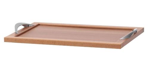 מגש עץ דובדבן ידיות כסופות DRINK tray