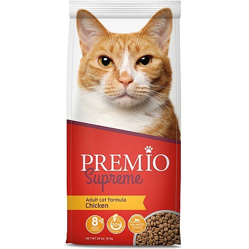 פרמיו סופרים עם עוף לחתול בוגר 15 קג