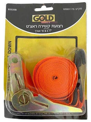 רצועת קשירה ראצ'ט - 5 מטר אורך GOLD