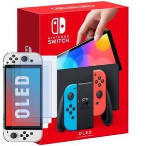 NINTENDO SWITCH OLED NEON + מגן זכוכית נינטנדו