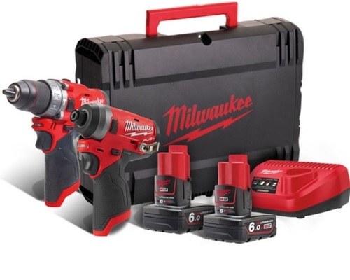 סט מברגות 12V (דור 4) + שתי סוללות 6AH מבית Milwaukee