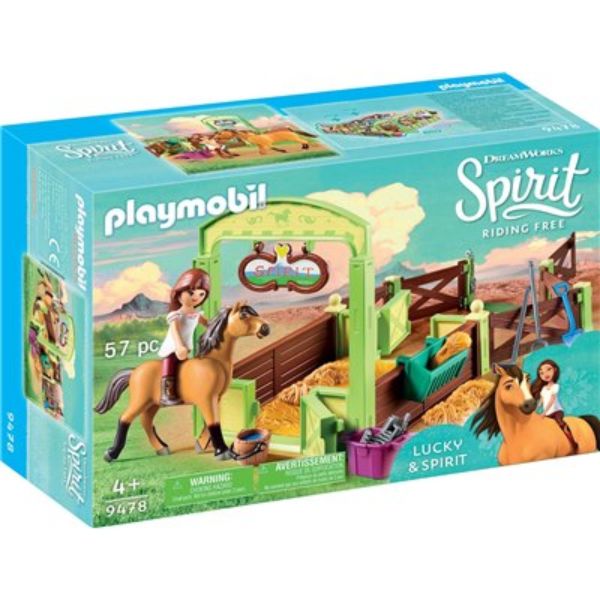 פליימוביל 9478 playmobil האורווה של ספיריט ולאקי סוס פרא