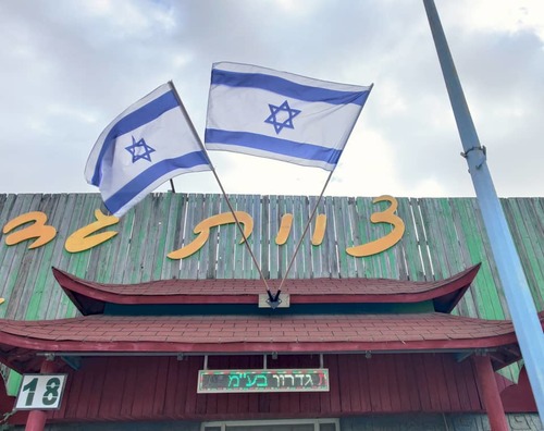 תושבת לדגל צינור כפולה עשוי מתכת לחיבור לקיר