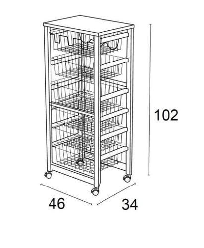 אגרן לבן 6 קומות GUSTAVO kitchen trolley