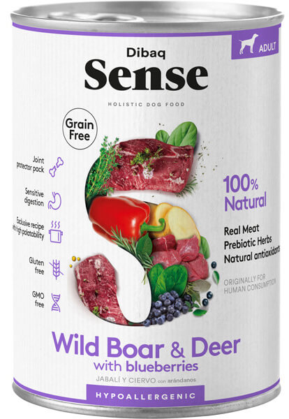 שימורי סנס דיבאק חזיר בר ואייל לכלב 380 גרם Sense