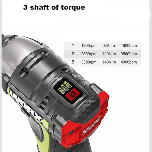בנדל מברגת אימפקט נטענת 12V מקצועית + ארגז שרפרף לכלי עבודה  WU132.3 WORX