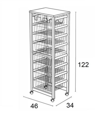 אגרן עץ דובדבן 8 קומות GUSTAVO kitchen trolley