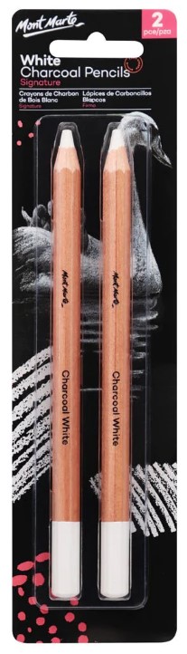 עפרון פחם לבן - 2יח  WHITE CHARCOAL PENCILS