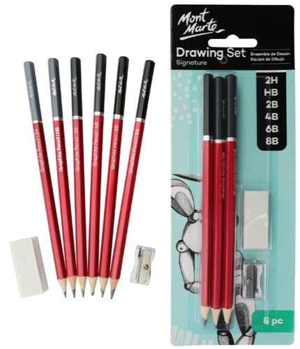 סט 6 עפרונות רישום SIGNATURE GRAPHITE PENCILS