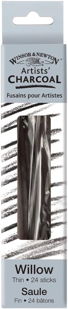  24 מקלות פחם טבעי THIN WILLOW CHARCOAL