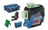 פלס לייזר ירוק היקפי נטען 3 מעגלים GLL 3-80GC 12V מבית Bosch