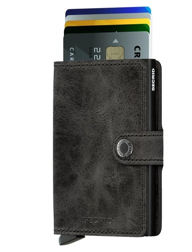 ארנק Secrid כרטיס נשלף MiniWallet שחור Vintage