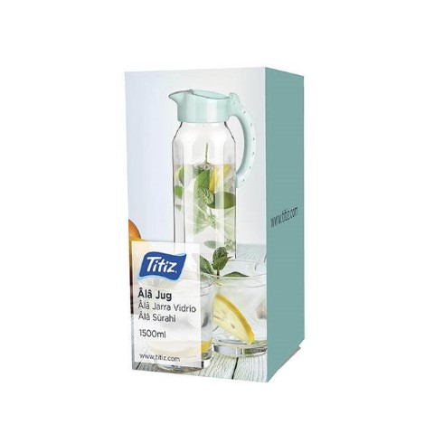 כד מים זכוכית 1.5 ליטר בקופסא  משושה תורכי  TITIZ  103 Y.Col.
