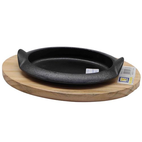 מחבת אובלי יציקת ברזל+תחתית 20*14 ס