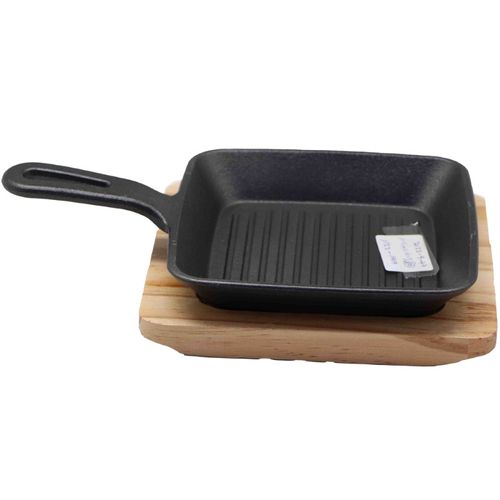 מחבת יציקת ברזל + תחתית 19*19 ס