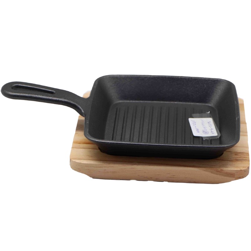 מחבת יציקת ברזל + תחתית 19*19 ס"מ 2022-9-48 Y.C