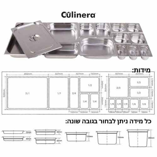 תבנית גסטרונום 1/1 גובה 20 Y.C. 005006