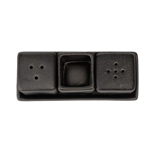 סט מלח פלפל קיסמים מרובע פורצלן שחור מט Y.C.021310