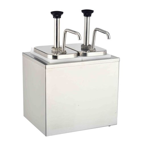 מיכל רוטב  2 תאים נירוסטה + משאבה 7 ליטר Y.C.025110