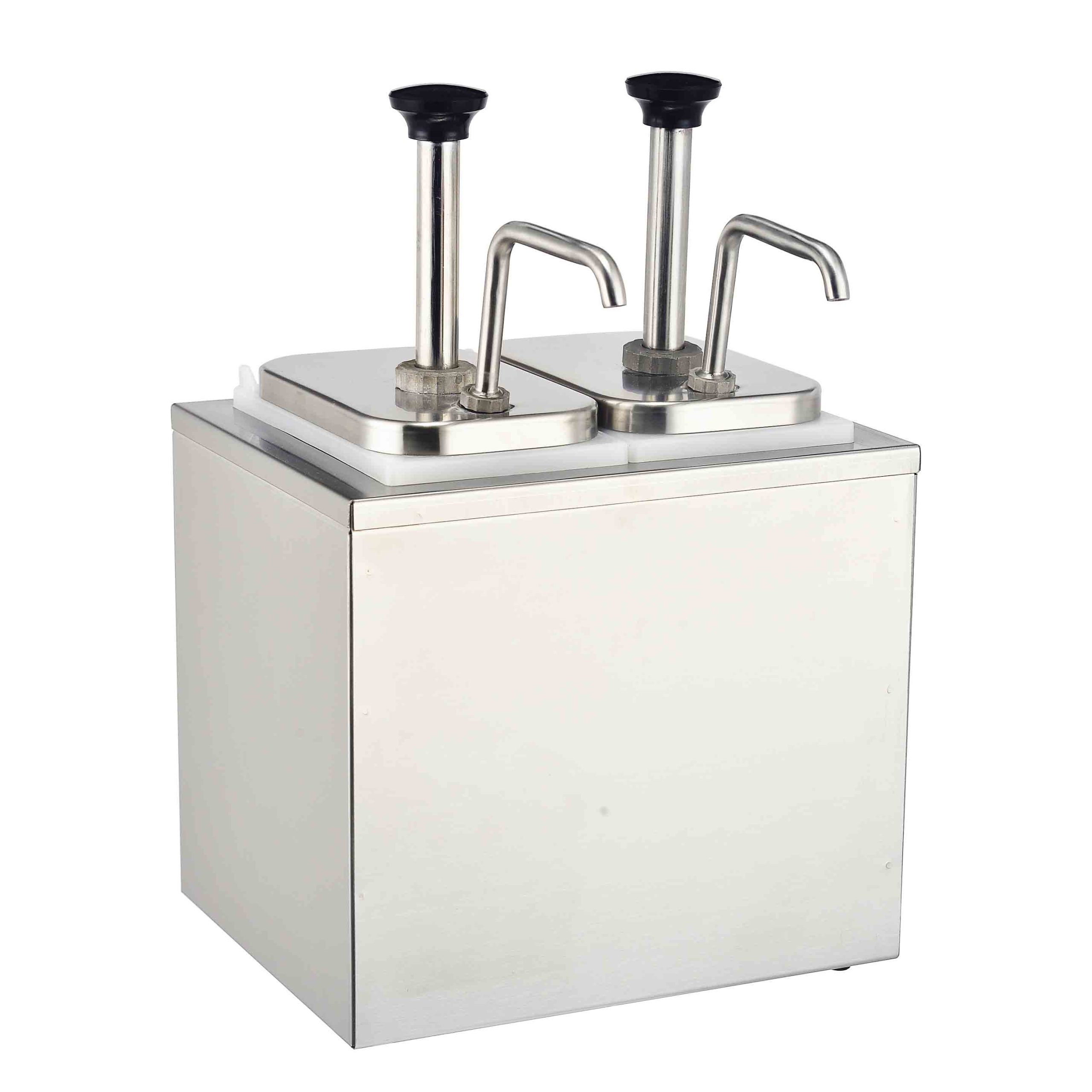 מיכל רוטב  2 תאים נירוסטה + משאבה 7 ליטר Y.C.025110