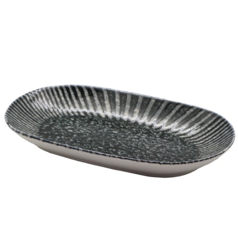 צלחת אובלית 29 ס"מ IRIS שחור OVL29KY