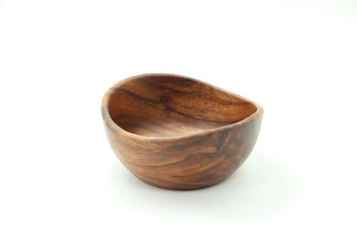 קערה לסלט עץ  מלא גלי 10*20 ס