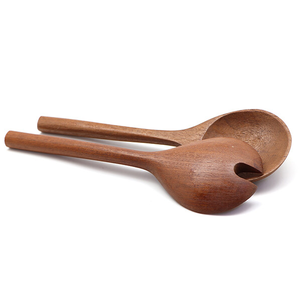 סט כף +מזלג להגשה עץ 30 ס"מ  * 608002