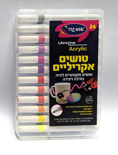 טושים אקריליים מקצועיים אומגה - סט 24 גוונים