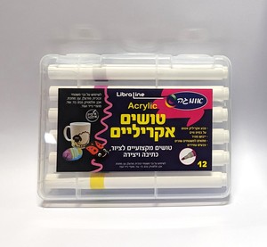 טושים אקריליים מקצועיים אומגה - סט 12 גוונים