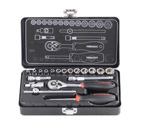 סט בוקסות מקצועי 19 חלקים דרייב 1/4" דגם MT19 תוצרת FIXMAN