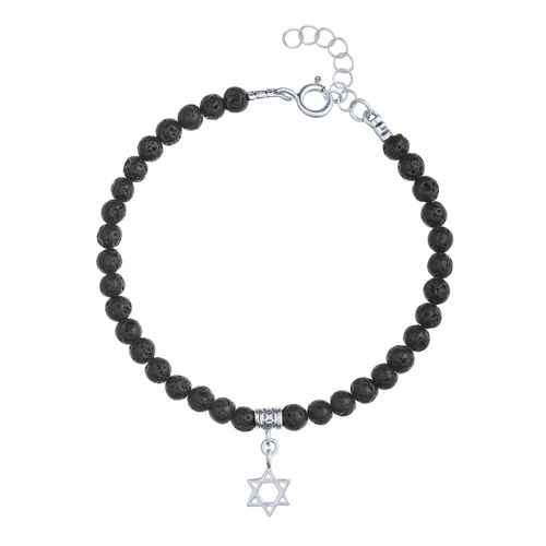 צמיד אבנים לגבר עם תליון מגן דוד