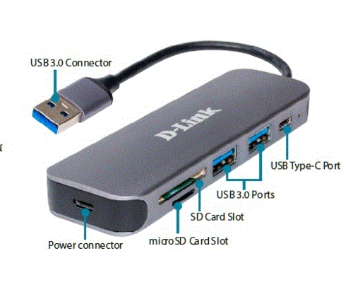 מפצל Hub & Card Reader D-Link DUB-1325 USB 3 TYPE C