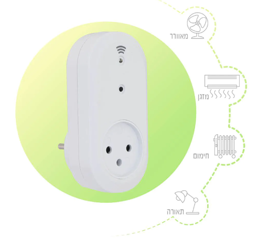 שקע תקע חכם + שעון שבת/טיימר Semicom Smart STW-IS7-01SW