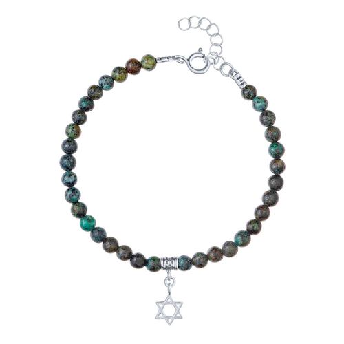 צמיד אבנים לגבר עם תליון מגן דוד