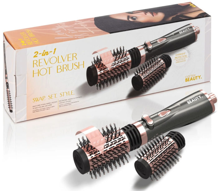 מברשת פן חשמלית 2IN1 מסתובבת 1000W CORTEX BEAUTY בצבע שחור